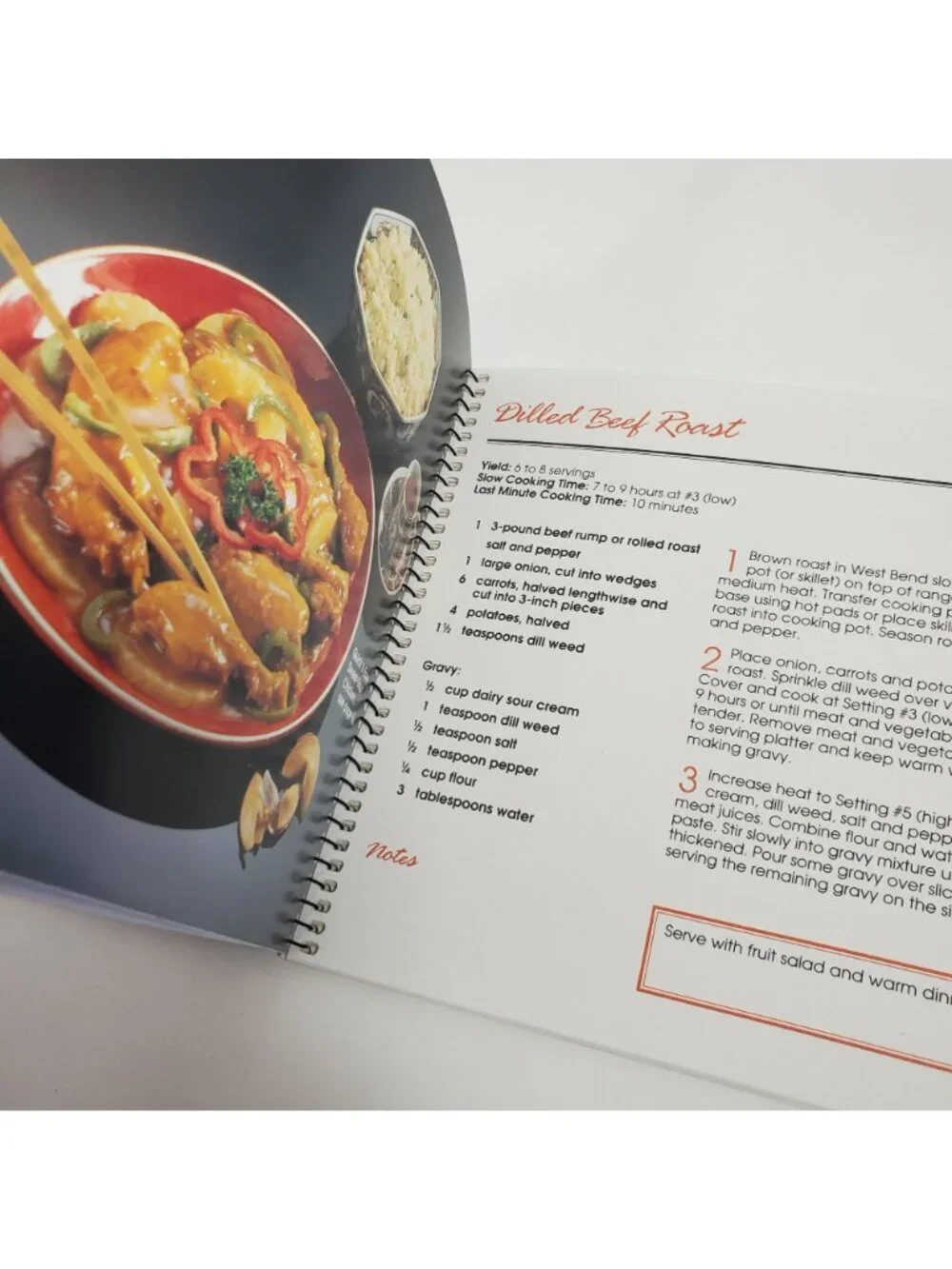 West Bend Slow Cooking For Fast Meals Spiral Bound Cookbook Recipe Book
